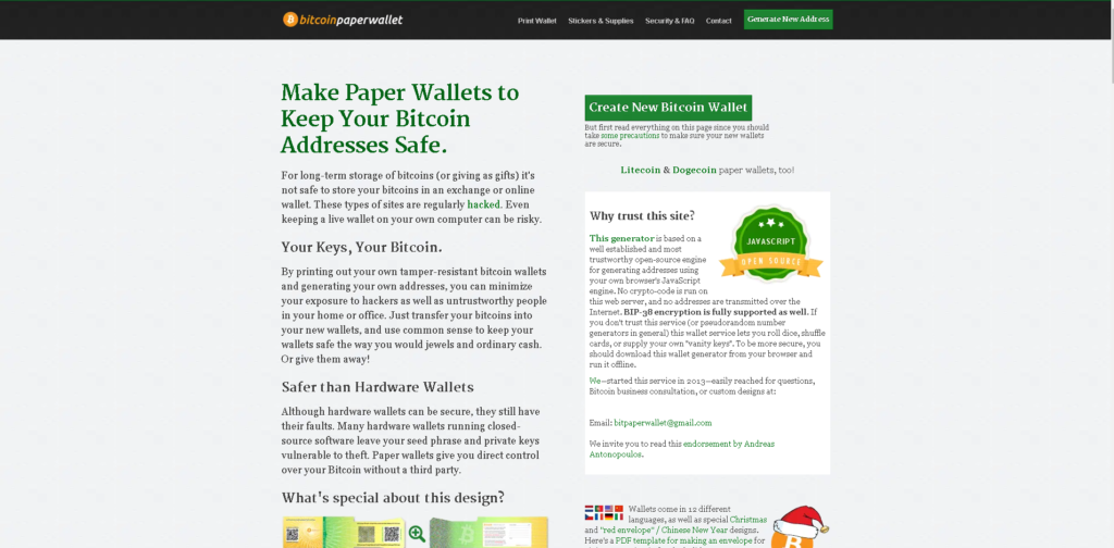 Bitcoin Paper Wallet